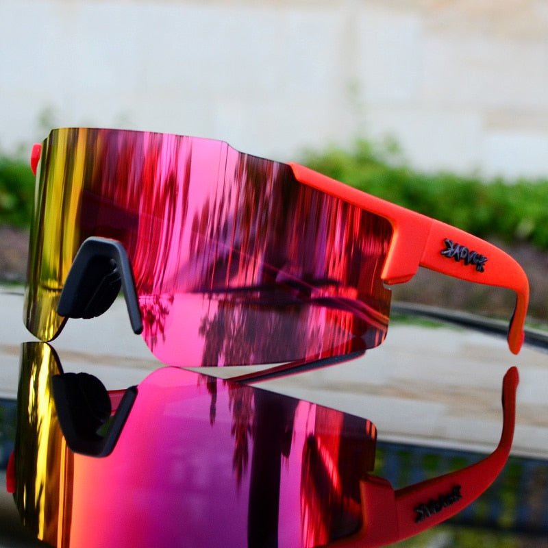ReflectRide Sportzonnebril – Aerodynamische Fietsbril met UV-Bescherming en Verwisselbaar Frame