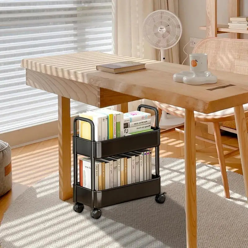 BoekRacer – Mobiele boekenwagen met 2 etages en pennenhouder