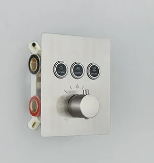 VoordeelPaleis® SmartPulse Plafond Thermostatische Doucheset Alicante 3 weg Inbouw Plafond LED regendouche La Paz RVS Geborsteld Nickel