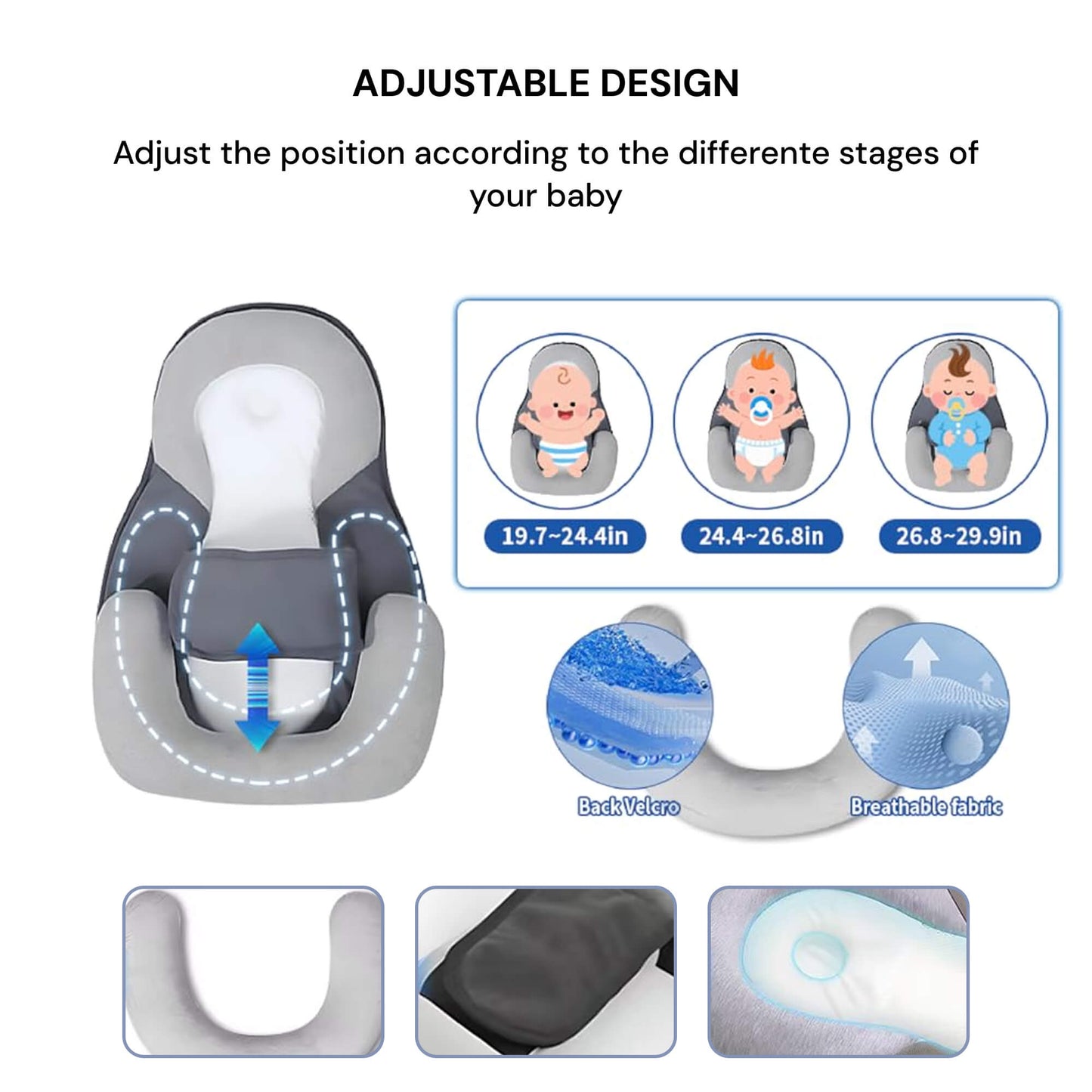 BabyComfort Hellend Reflux Kussen – Draagbaar Slaapnest 0–12 Maanden