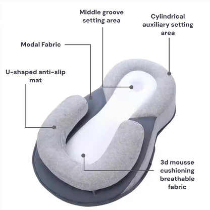 BabyComfort Hellend Reflux Kussen – Draagbaar Slaapnest 0–12 Maanden