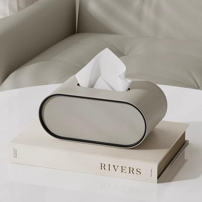 TissuLuxe Ovaal – Leren Tissuedooshoes voor Woonkamer, Auto & Kantoor