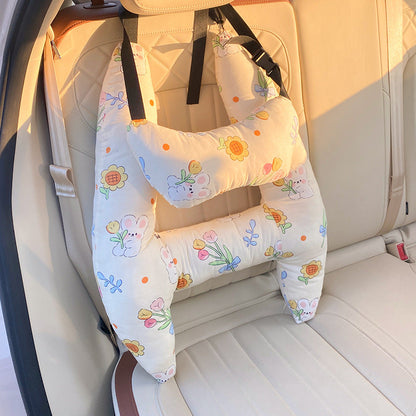 Neksteunkussen voor Kinderen – Ergonomisch Ontwerp, Zacht Katoen – Geschikt voor Auto en Kinderwagen