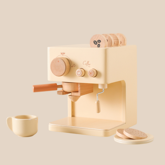 Koffieapparaat Speelgoed – Educatief Houten Rollenspel, Inclusief Accessoires – Voor Kinderen Vanaf 1 Jaar