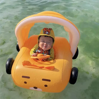 Opblaasbare Baby Zwembadstoel met Zonnescherm en Stuurwiel – Perfect voor Zomer en Strandpret