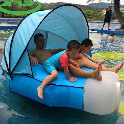 Opblaasbare Lounger Bank met Schaduw – Comfortabel en Waterdicht voor Strand en Zwembad