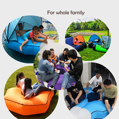 Opblaasbare Lounger Bank met Schaduw – Comfortabel en Waterdicht voor Strand en Zwembad