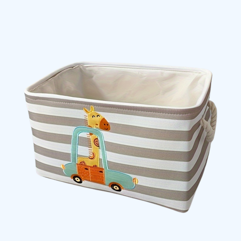 Opvouwbare Wasmand – Cartoon Giraffe Ontwerp, Duurzaam Stof – Ideaal voor Kleding en Speelgoed