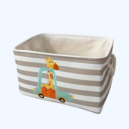 Opvouwbare Wasmand – Cartoon Giraffe Ontwerp, Duurzaam Stof – Ideaal voor Kleding en Speelgoed