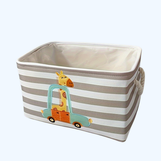 Opvouwbare Wasmand – Cartoon Giraffe Ontwerp, Duurzaam Stof – Ideaal voor Kleding en Speelgoed