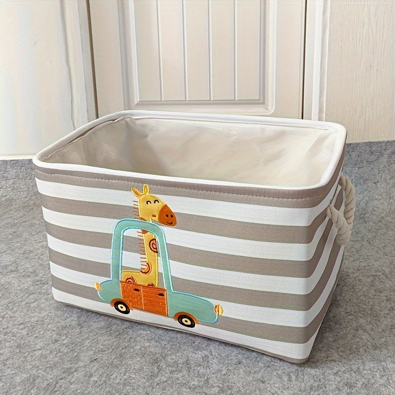 Opvouwbare Wasmand – Cartoon Giraffe Ontwerp, Duurzaam Stof – Ideaal voor Kleding en Speelgoed