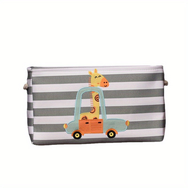Opvouwbare Wasmand – Cartoon Giraffe Ontwerp, Duurzaam Stof – Ideaal voor Kleding en Speelgoed