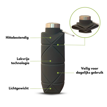 Opvouwbare Waterfles - 750 ML - Compact en Duurzaam voor Reizen