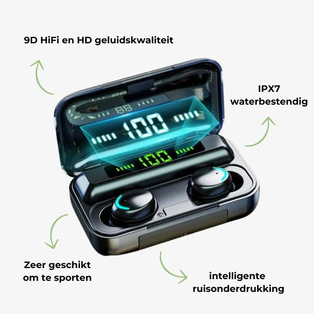 AeroBeats Draadloze Sport Oordopjes – Bluetooth 5.0, IPX7, HiFi Geluid