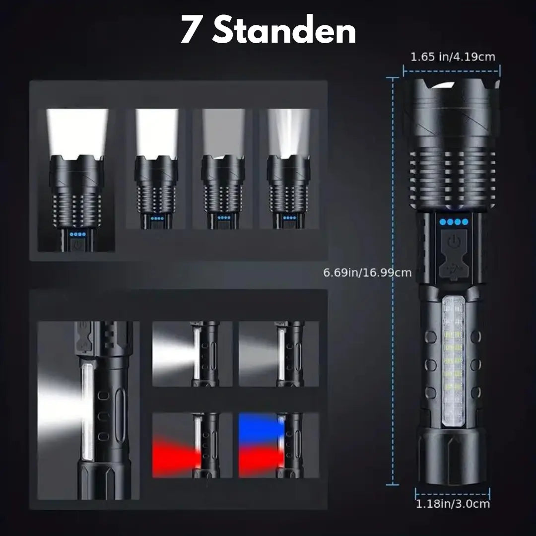 Militaire Zaklamp 5000 Lumen – Krachtige Verlichting voor Buitenavonturen