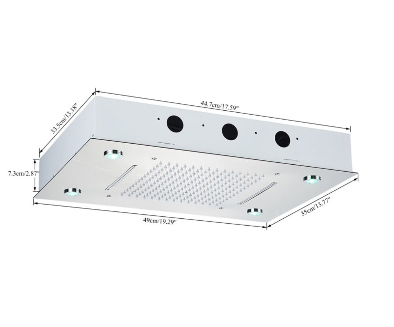 VoordeelPaleis® SmartPulse Plafond LED Remote Regendouche Inbouw 50 x 36 cm RVS geborsteld