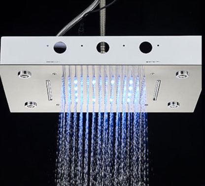 VoordeelPaleis® SmartPulse Plafond LED Remote Regendouche Inbouw 50 x 36 cm RVS geborsteld