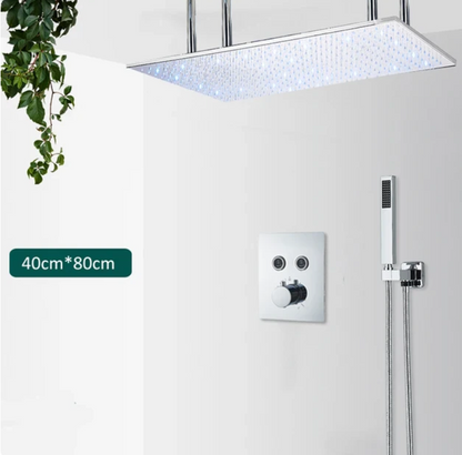 VoordeelPaleis®® SmartPulse Plafond Thermostatische Doucheset Alicante 2 weg 40x80 cm regendouche Chroom Glans
