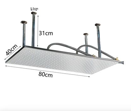 VoordeelPaleis® SmartPulse Plafond Regendouche Plateau Alicante LED 40x80 cm RVS Brushed Nickel