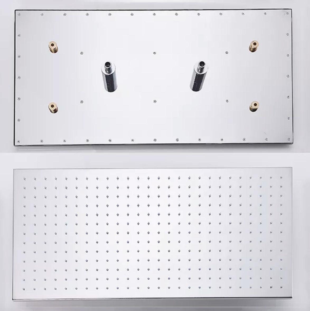 VoordeelPaleis® SmartPulse Plafond Regendouche Plateau Alicante LED 40x80 cm RVS Brushed Nickel