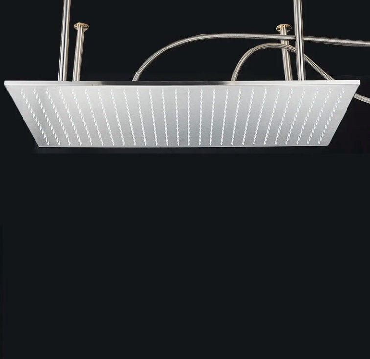 VoordeelPaleis® SmartPulse Plafond Regendouche Plateau Alicante LED 40x80 cm RVS Brushed Nickel