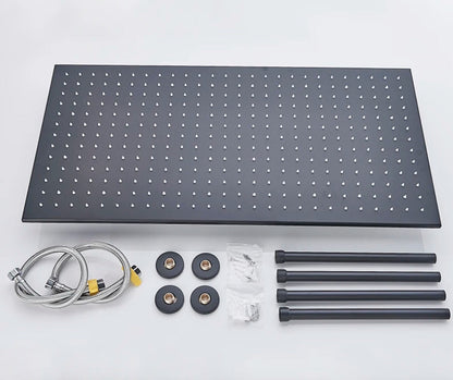VoordeelPaleis® SmartPulse Plafond Regendouche Plateau Alicante LED 40x80 cm mat zwart