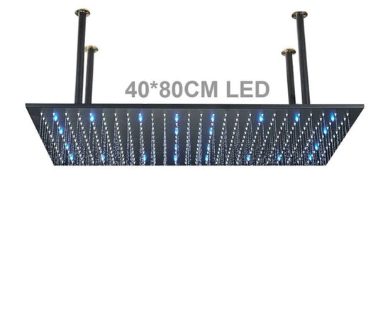 VoordeelPaleis® SmartPulse Plafond Regendouche Plateau Alicante LED 40x80 cm mat zwart
