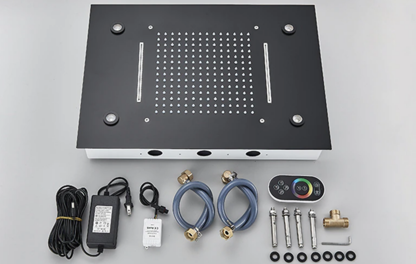 VoordeelPaleis® SmartPulse Plafond Thermostatische Doucheset Alicante 3 weg Inbouw Plafond LED regendouche La Paz Mat Zwart