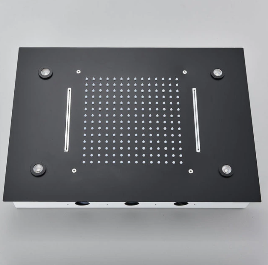 VoordeelPaleis® SmartPulse Plafond Thermostatische Doucheset Alicante 3 weg Inbouw Plafond LED regendouche La Paz Mat Zwart