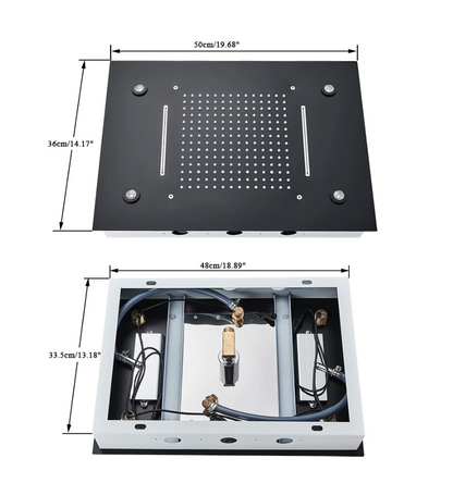 VoordeelPaleis® SmartPulse Plafond Thermostatische Doucheset Alicante 3 weg Inbouw Plafond LED regendouche La Paz Mat Zwart