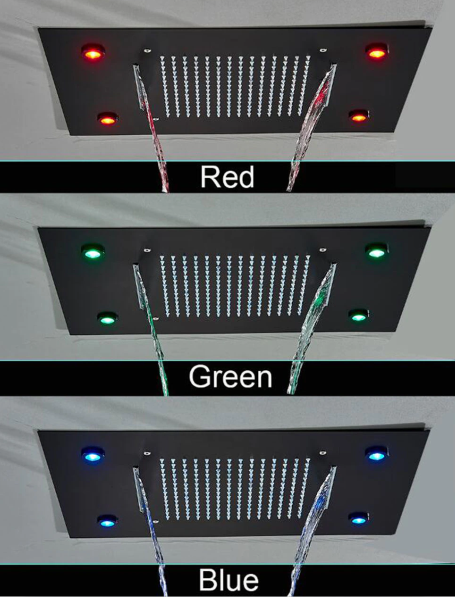 VoordeelPaleis® SmartPulse Plafond LED Remote Regendouche Inbouw 50 x 36 cm RVS geborsteld