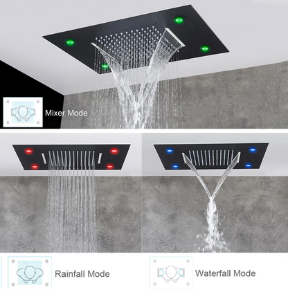 VoordeelPaleis® SmartPulse Plafond LED Remote Regendouche Inbouw 50 x 36 cm RVS geborsteld