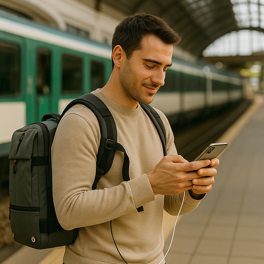 Packlite Slim – Waterdichte compressie rugzak met USB-aansluiting voor handbagage