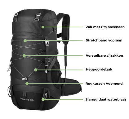 50L Backpack - Ruime Outdoor Rugzak voor Trekking en Avonturen