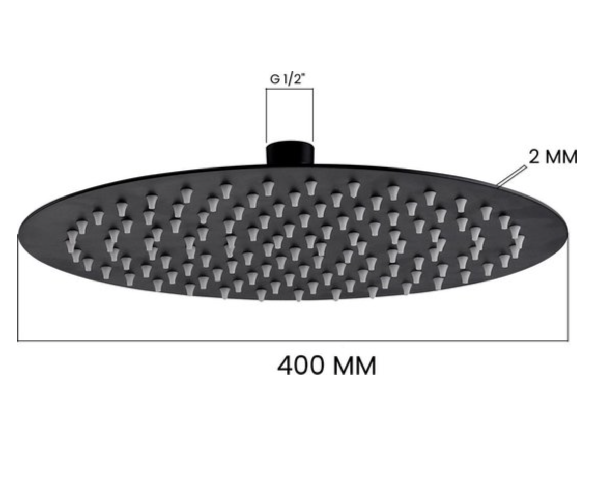 VoordeelPaleis® Doucheset Yosemite 40 cm. regendouche rond 2-weg zwart inbouw