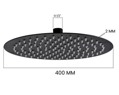 VoordeelPaleis® Doucheset Yosemite 40 cm. regendouche rond 2-weg zwart inbouw