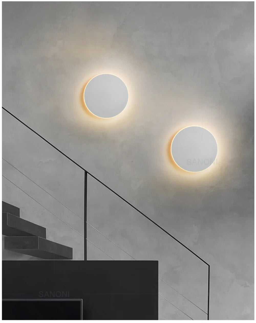 Lumeo LED Wandlamp Rond – Dimbaar, 20/30 cm – Aanraak & Sensorbediening