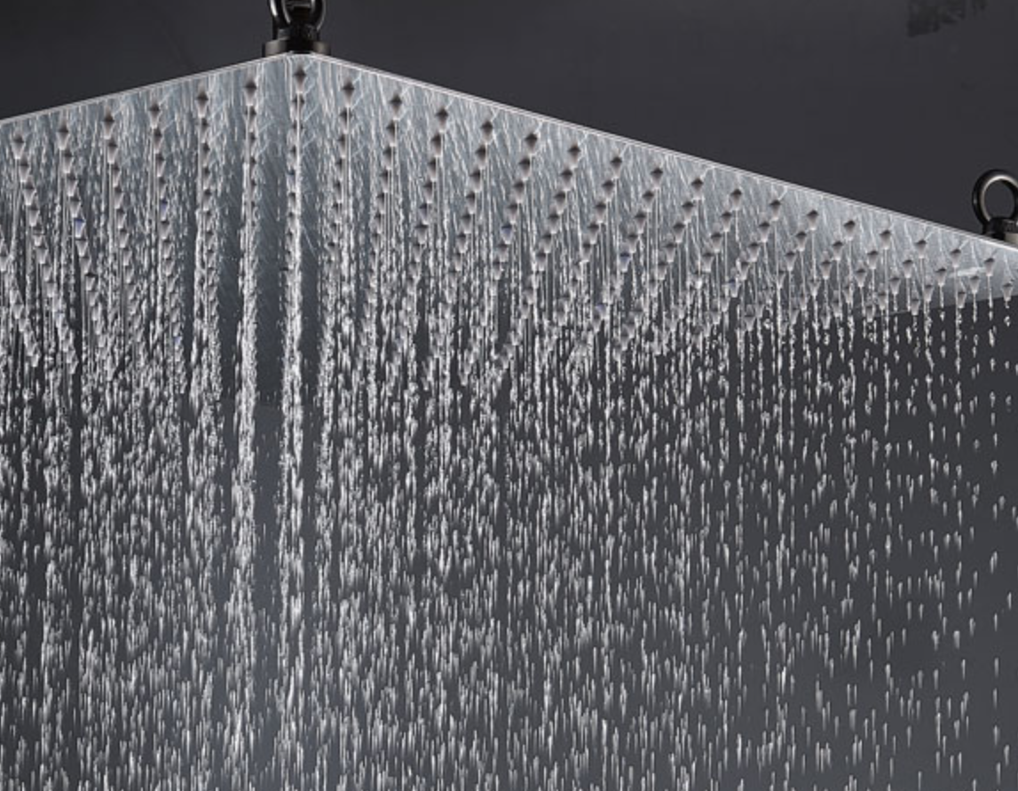 VoordeelPaleis® Doucheset Manhattan Premium de Luxe LCD 20 inch | 50 cm plafond regendouche vierkant 2-weg zwart inbouw