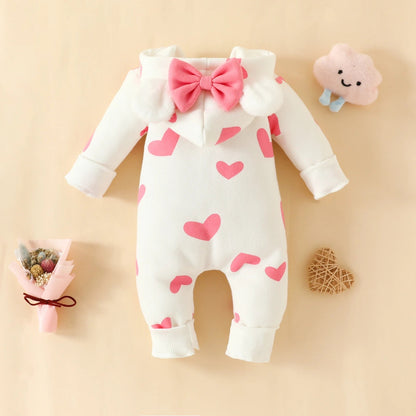Romper Lange Mouwen met Hoed – Dikke Warme Buitenstof, Rits Sluiting voor Baby's