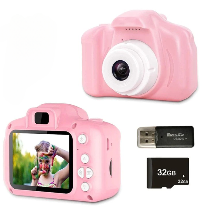 Kindercamera – Schokbestendig ABS, 1080P HD Dual Lens – Voor Creatieve Kinderen