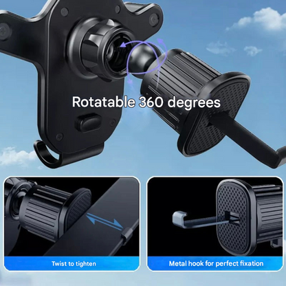 SafeGrip Auto Telefoonhouder – 360° Draaibare Ventilatierooster Houder met Haakvergrendeling