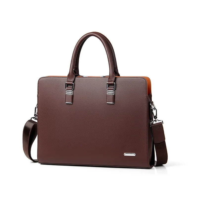 Luxe Leren Laptoptas met Schouderriem en Meerdere Vakken – Geschikt voor 14-15 inch Laptops