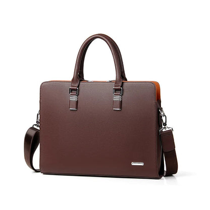 Luxe Leren Laptoptas met Schouderriem en Meerdere Vakken – Geschikt voor 14-15 inch Laptops