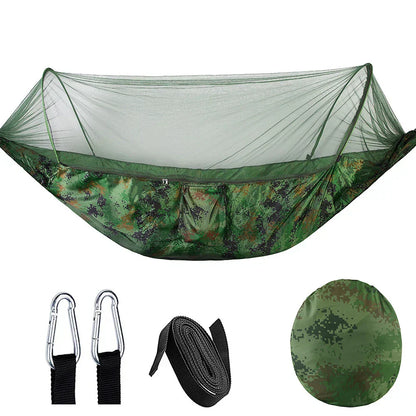 BuitenRelax Hangmat met Muggennet en Snelsluiting – 200 kg draagkracht