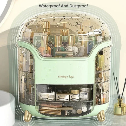 Luxe Transparante Make-up Organizer met Draaideuren en Lades