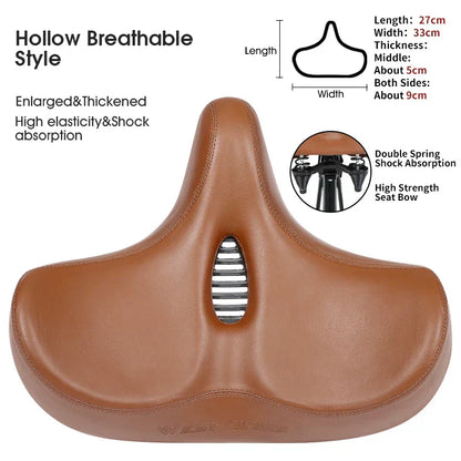Brede Ergonomische Fietszadel – Comfortabel Zadel met Schokdemping voor Stads- en Mountainbikes