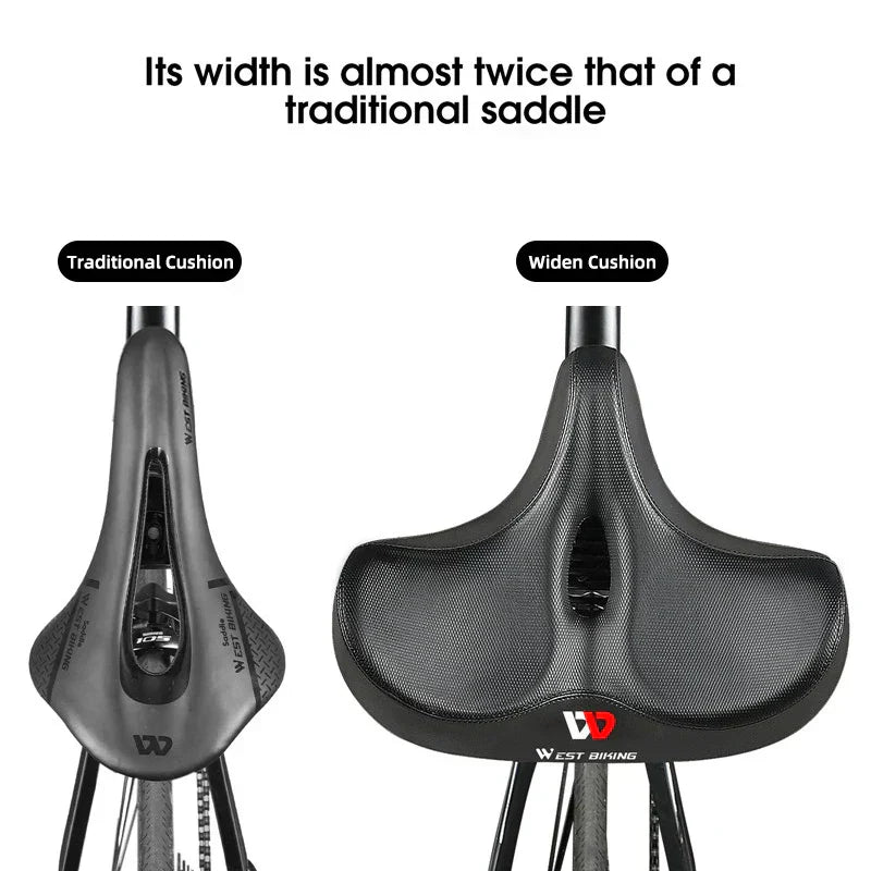 Brede Ergonomische Fietszadel – Comfortabel Zadel met Schokdemping voor Stads- en Mountainbikes