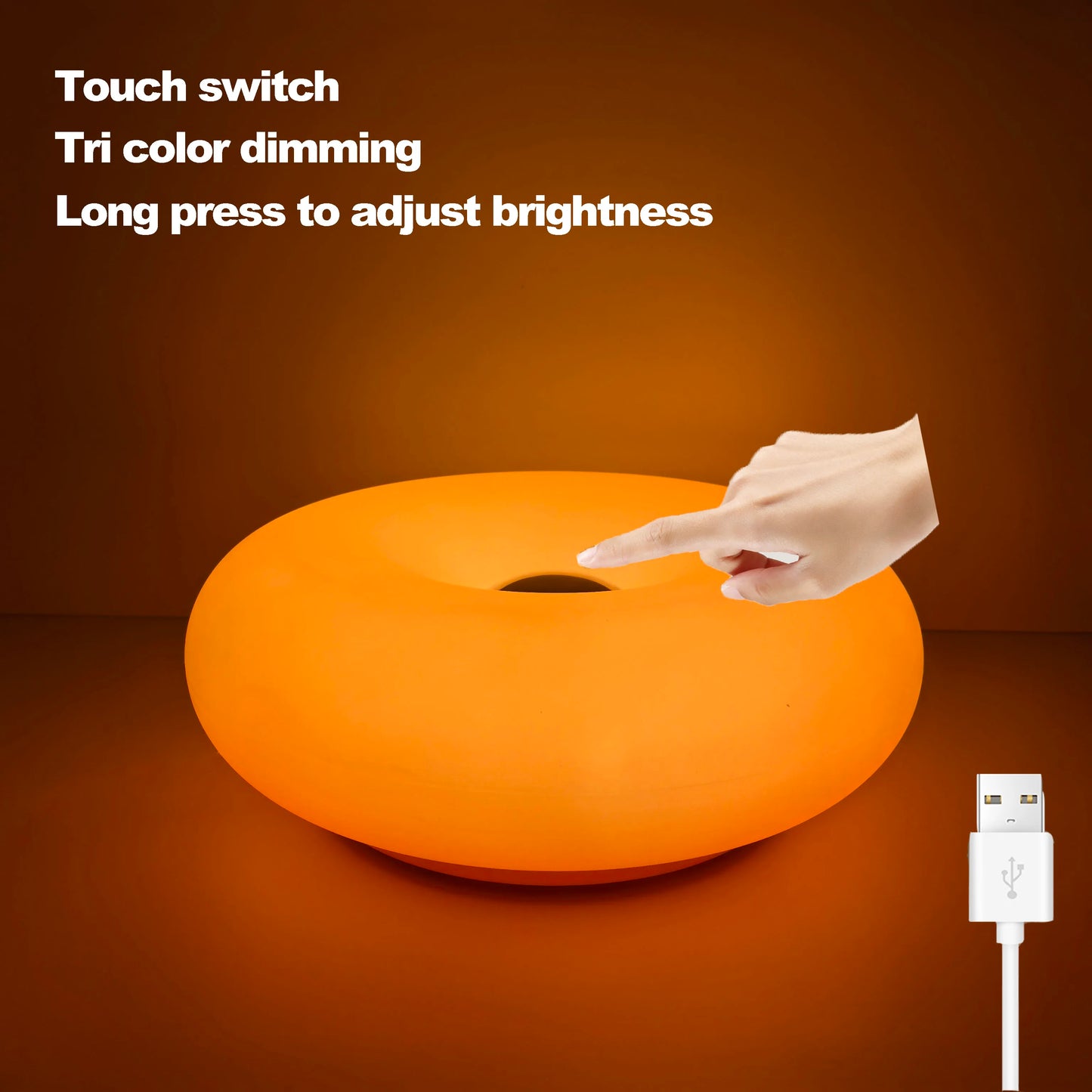 Kleurrijke Touch Tafellamp met USB – RGB Verlichting & Dimbare Helderheid