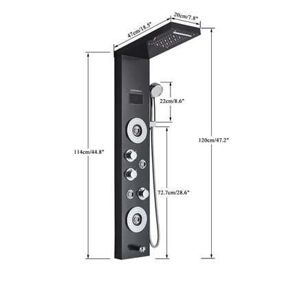 Douchepaneel Opbouwdouche VoordeelPaleis® Verona LCD Zilver Geborsteld