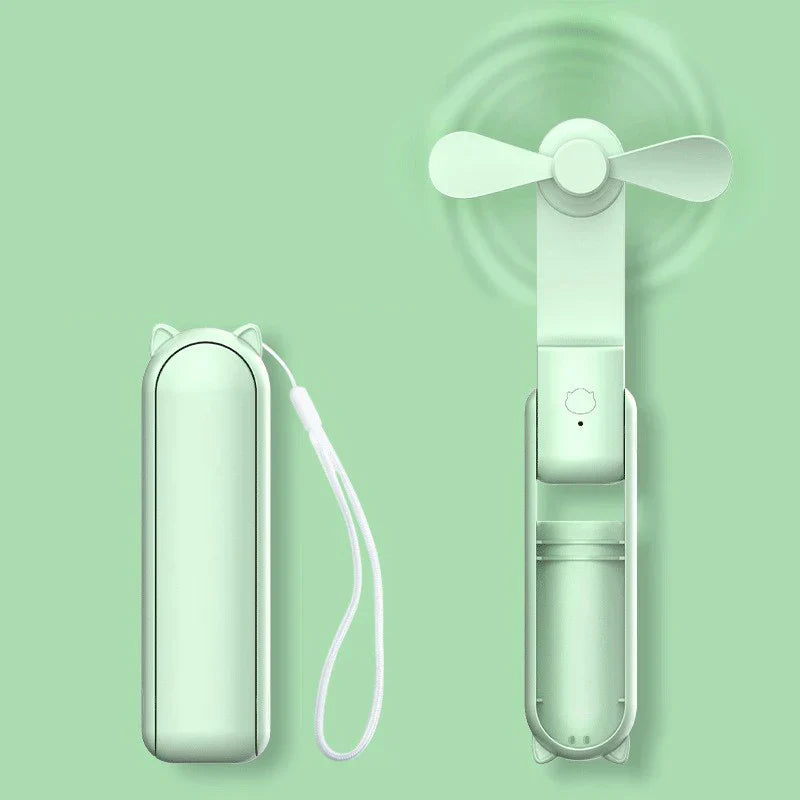Opvouwbare Mini-Handventilator met Powerbank en Polsband – FrisMee 2-in-1